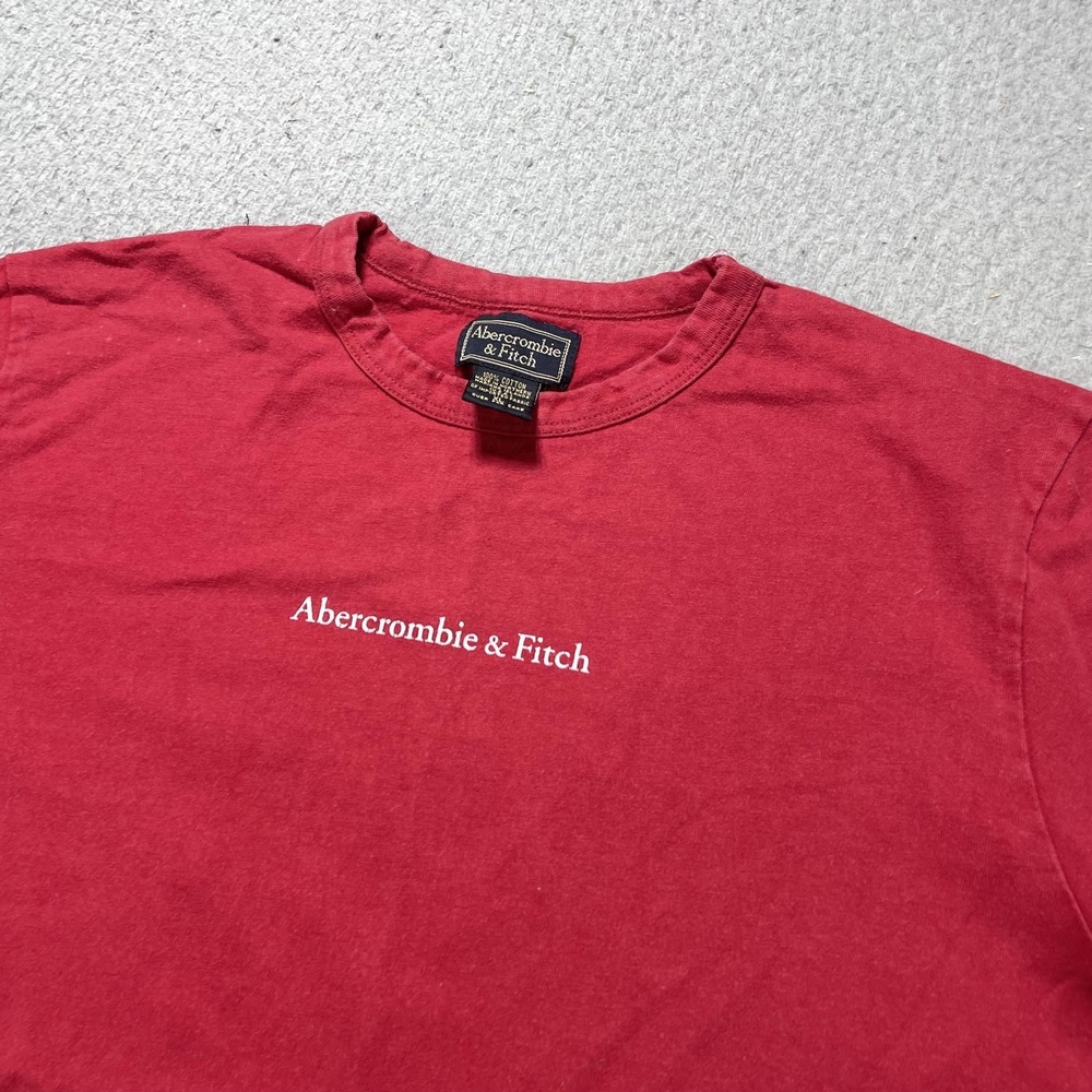 Abercrombie & Fitch T Shirt Womens XL Red Small Logo Graphic Tee Cotton VTG - Picture 2 of 9